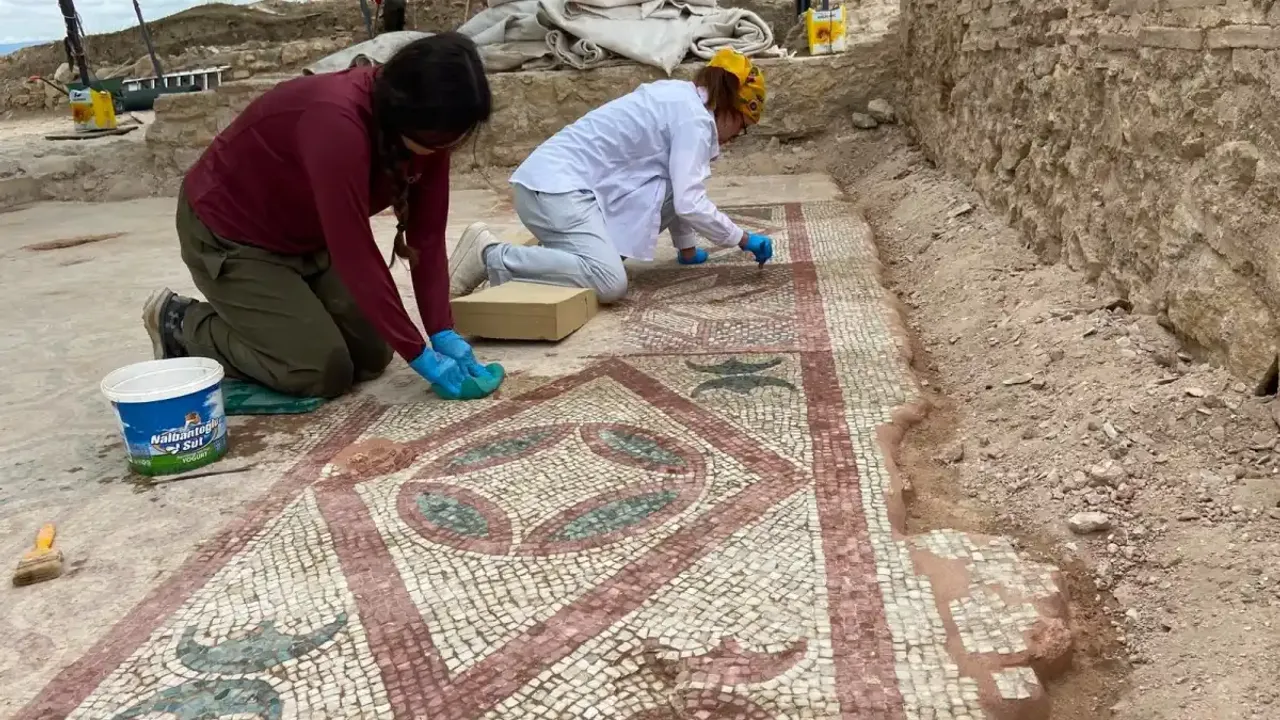 Pompeiopolis'te yeni keşif: 105 metrekarelik mozaik ve Eros başı bulundu