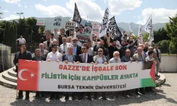 Bursa Teknik Üniversitesi'nde Gazze için çadır nöbeti