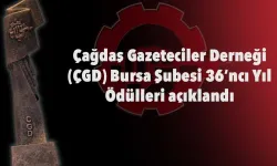 ÇGD Bursa Şubesi 36. yıl ödüllerini açıkladı... Basın Dayanışma Ödülü TELE1'e