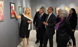 Mudanya HEM kursiyerlerinin 'taş tablo' sergisine Bursa ilgisi