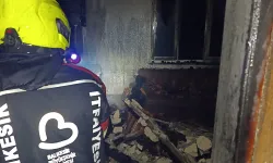 Burhaniye'de 2 katlı müstakil evde yangın çıktı