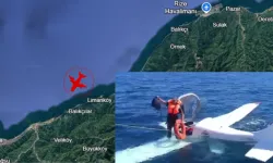 Rize açıklarında denize acil iniş yapan uçaktaki 2 kişi kurtarıldı