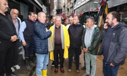 Rize Pazar'da sel sonrası siyasi partilerden ortak dayanışma