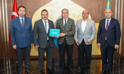 TİMBİR'den Hoca Ahmet Yesevi Üniversitesi Mütevelli Heyet Başkanı Prof. Dr. Karaman'a ziyaret