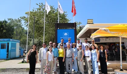 Kırgız heyet Antalya'nın mavi bayraklı plajlarını inceledi
