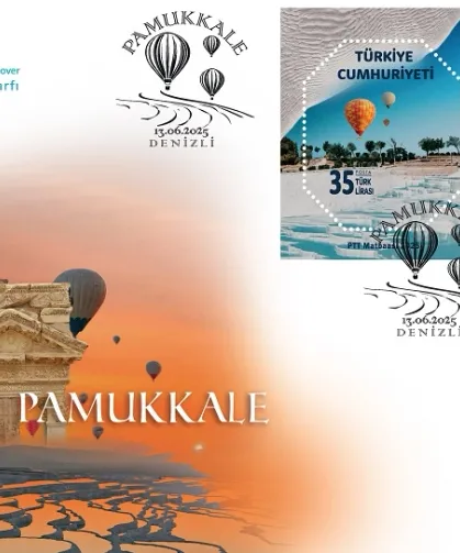 PTT'den 'Pamukkale'ye özel pul ve ilkgün zarfı