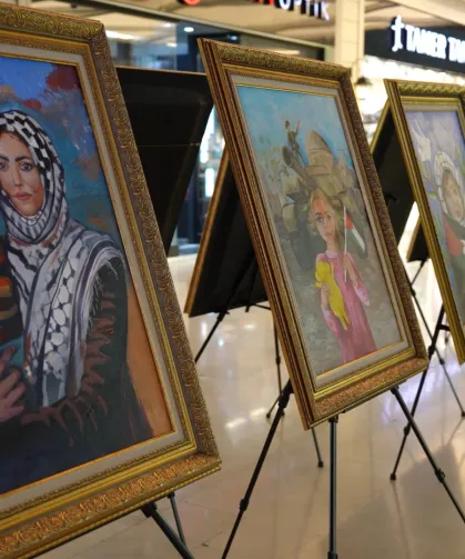 Konya'da Gazzeli çocuklardan 'Sessiz Fırçalar'