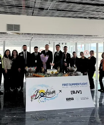 Milas-Bodrum Havalimanı sezonun ilk dış hat uçuşunu karşıladı