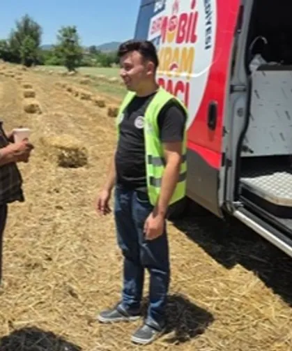 Denizli'de tarlalara soğuk su ve limonata desteği