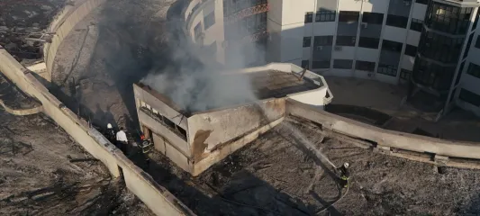 Gaziantep'te İş Merkezi Yangını İtfaiye Ekiplerince Söndürüldü