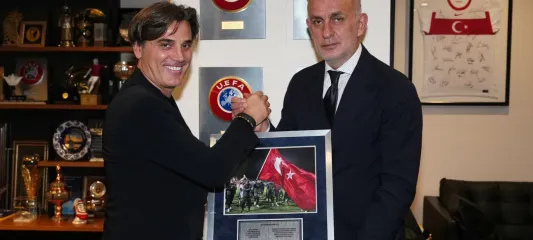 TFF Başkanı Hacıosmanoğlu, Montella ile vedalaştı