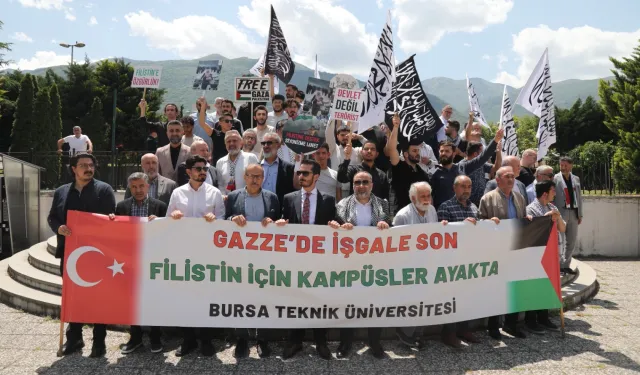 Bursa Teknik Üniversitesi'nde Gazze için çadır nöbeti