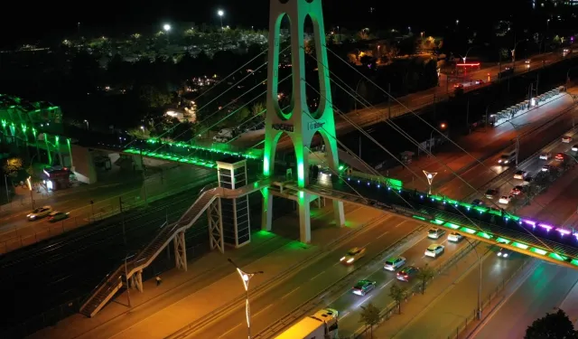 Kocaeli'nde üst geçitler yeşile büründü