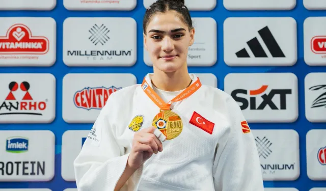Judocu Sinem Oruç’tan Üsküp’te altın madalya