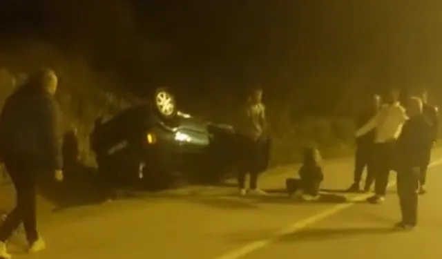 Akçakoca'da araç şarampole devrildi: 1 Yaralı