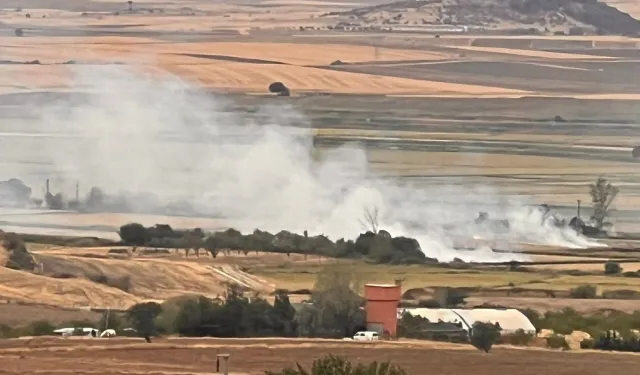 Edirne Keşan'da anız yakımına ortak tepki