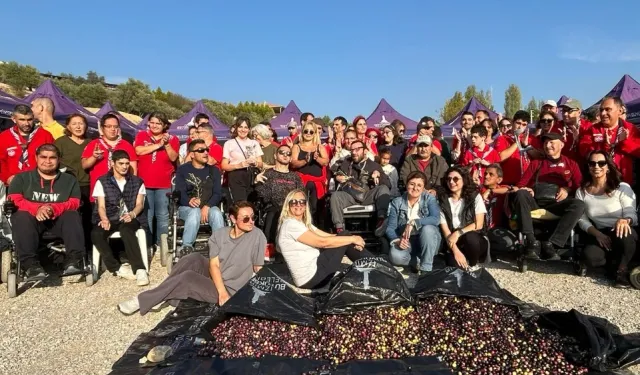 Engelli yurttaşlar zeytin hasadında buluştu
