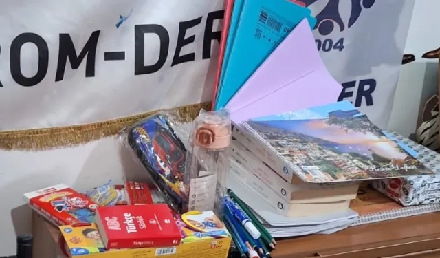 ROM-DER'den Keşan'da 100 öğrenciye kırtasiye ve giyim desteği