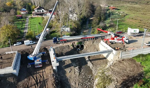 Sakarya Karapürçek ulaşımına güç katacak köprüde adım adım