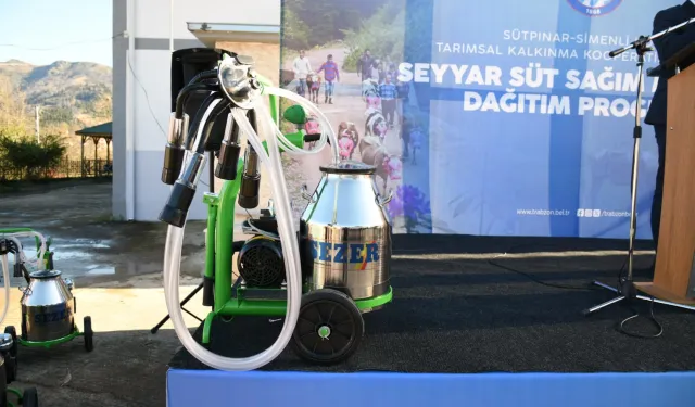 Trabzon'da çiftçilere süt sağım makinesi desteği