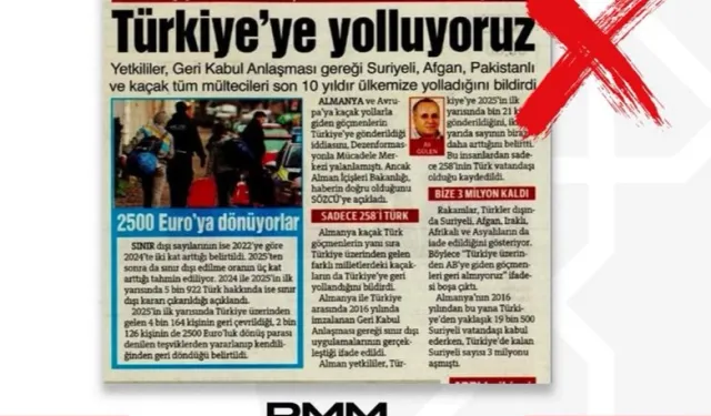 'Almanya Kaçak Göçmenleri Türkiye'ye gönderiyor' iddialarına DMM'den yalanlama