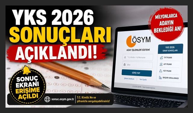 YKS 2026 Sonuçları Açıklandı! ÖSYM Sonuç Ekranını Erişime Açıldı!