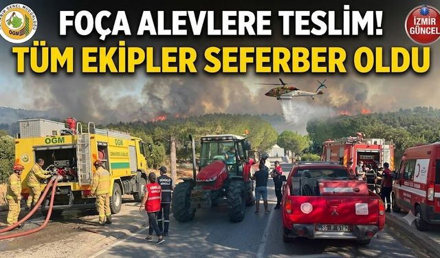 Foça'da orman yangını: Cephanelik ve cezaevinde alarm!