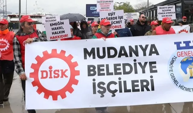 Mudanya Belediyesi şirket işçilerinden ücret tepkisi!