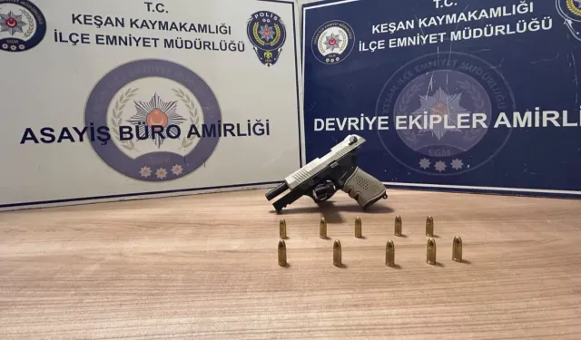Keşan Aşağı Zaferiye'de gece yarısı silah alarmı: 1 gözaltı