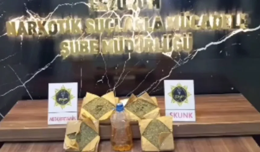 Erzurum'da uyuşturucu operasyonu: 9 kilo madde ele geçirildi