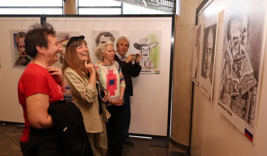 35 ülkeden 137 karikatürist Orhan Kemal'i çizdi