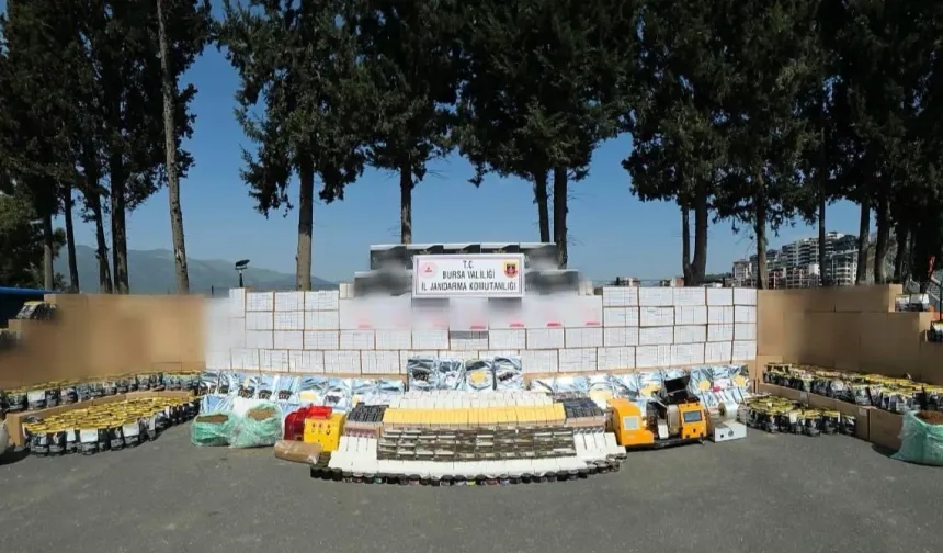 Bursa Gemlik'te milyonlarca makaron ele geçirildi