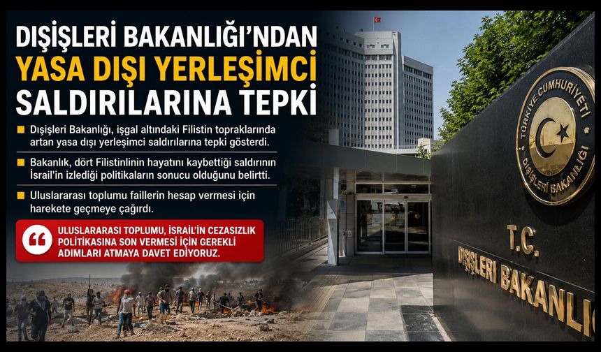 Türkiye'den İsrail'in Filistin Politikalarına Sert Tepki