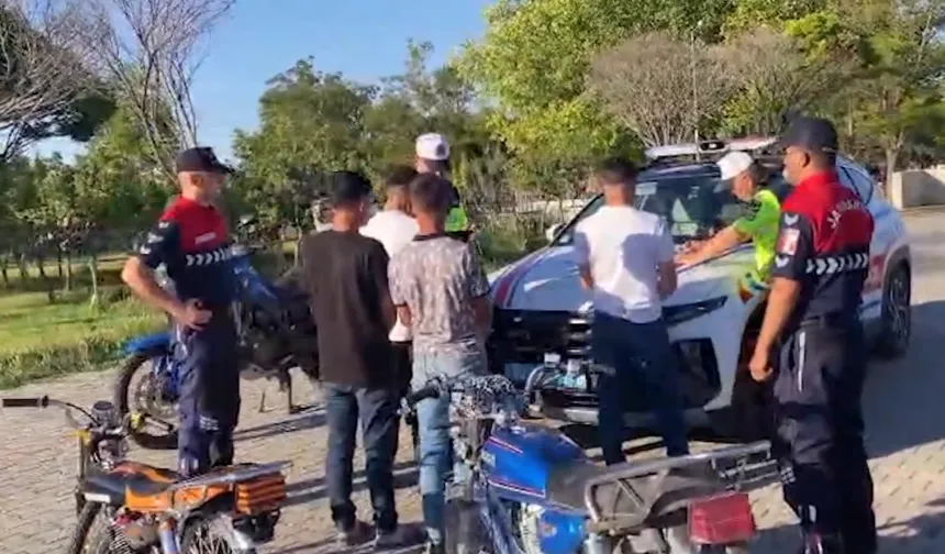 Aksaray'da tehlikeli hareketler yapan 4 motosiklet sürücüsü yakalandı