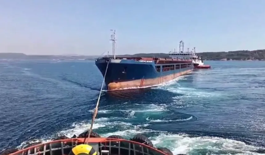 Çanakkale Boğazı'nda 142 metrelik gemi emniyete alındı