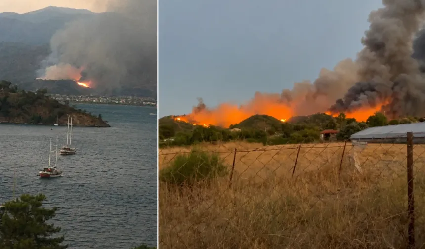Fethiye'de orman yangını yerleşim yerlerine ulaştı: Huzurevi tahliye edildi