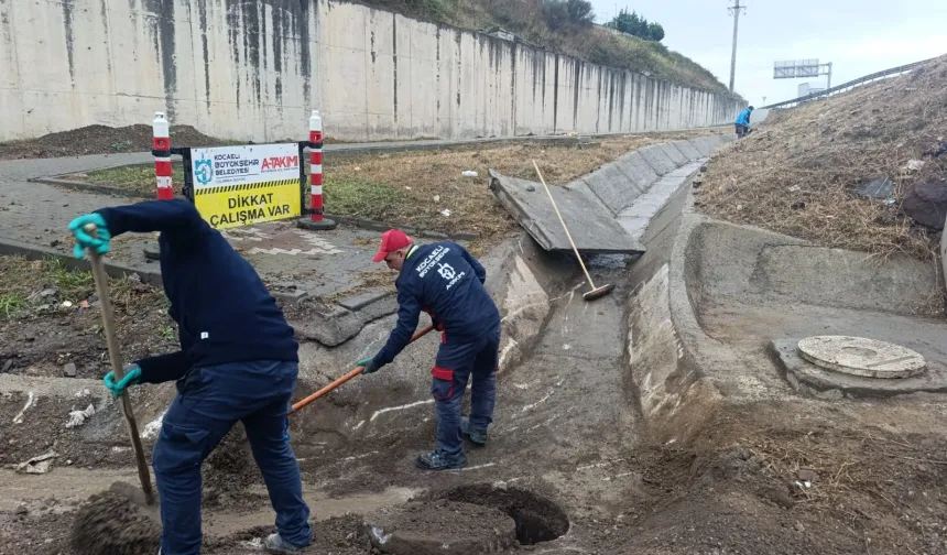Kocaeli'de yağışa karşı hızlı ve yoğun mesai