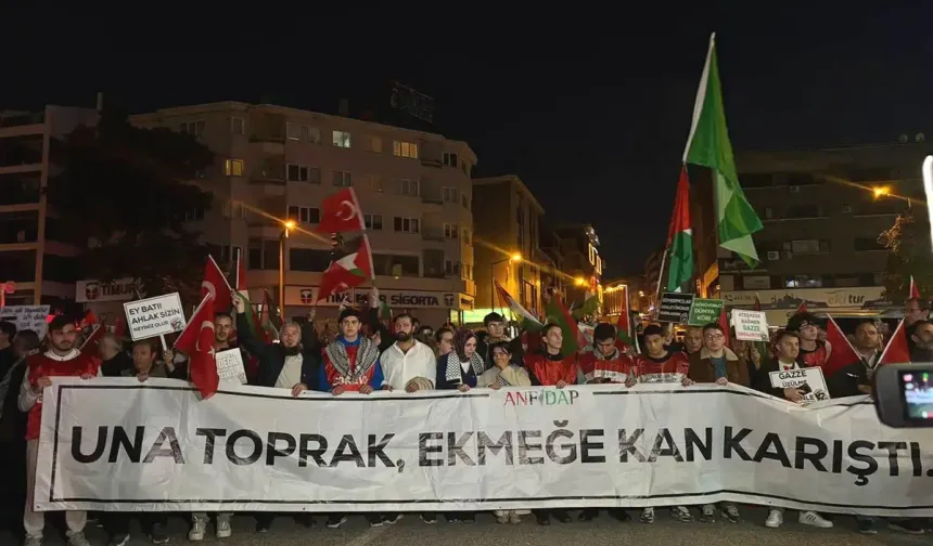 Başkentte Gazze için binlerce kişi yürüdü