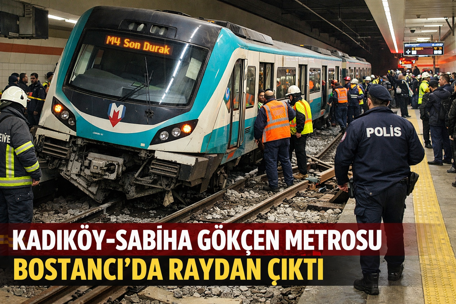 Kadıköy-Sabiha Gökçen Metrosu Bostancı'da Raydan Çıktı