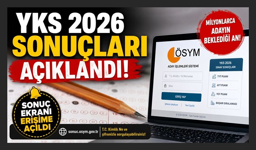 YKS 2026 Sonuçları Açıklandı! ÖSYM Sonuç Ekranını Erişime Açıldı!