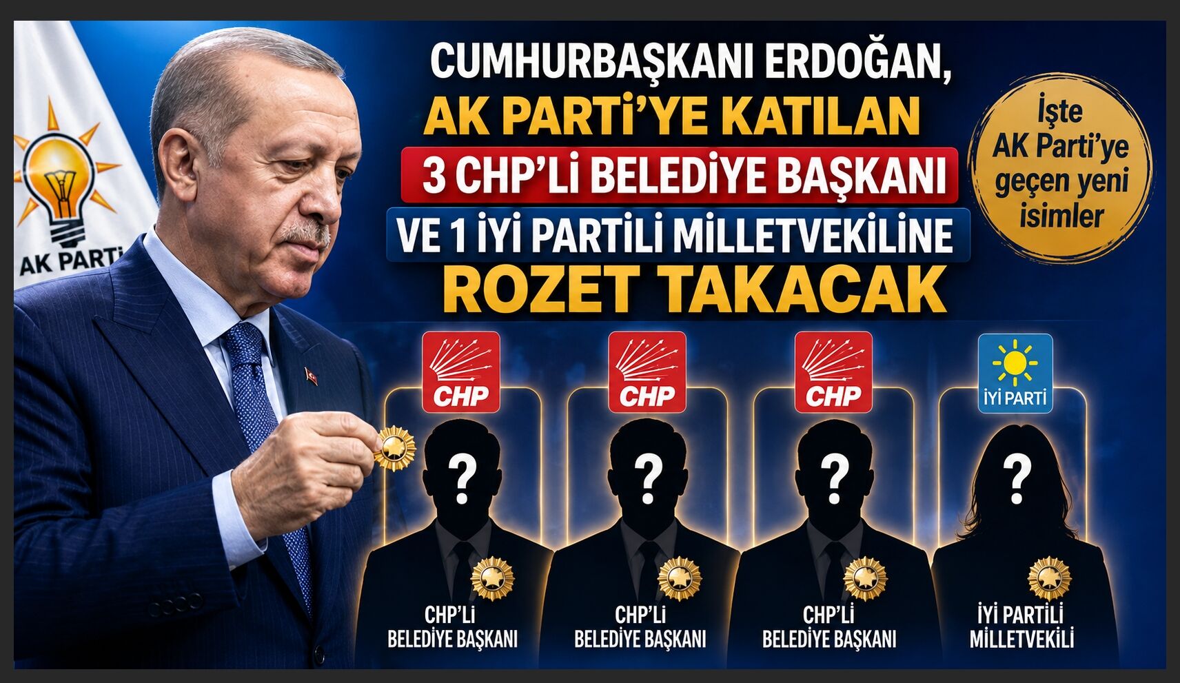 3 başkan ve 1 milletvekili AK Parti'ye geçiyor