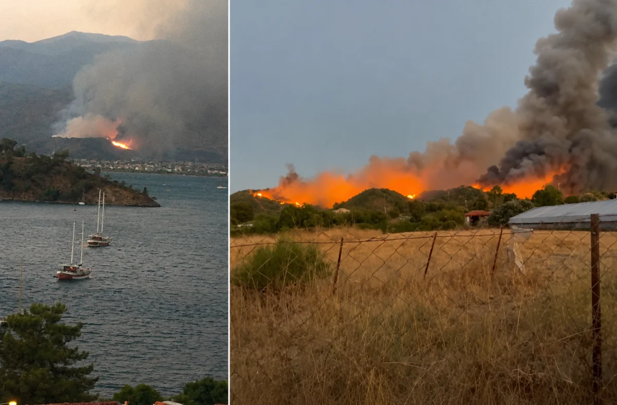 Fethiye'de orman yangını yerleşim yerlerine ulaştı: Huzurevi tahliye edildi