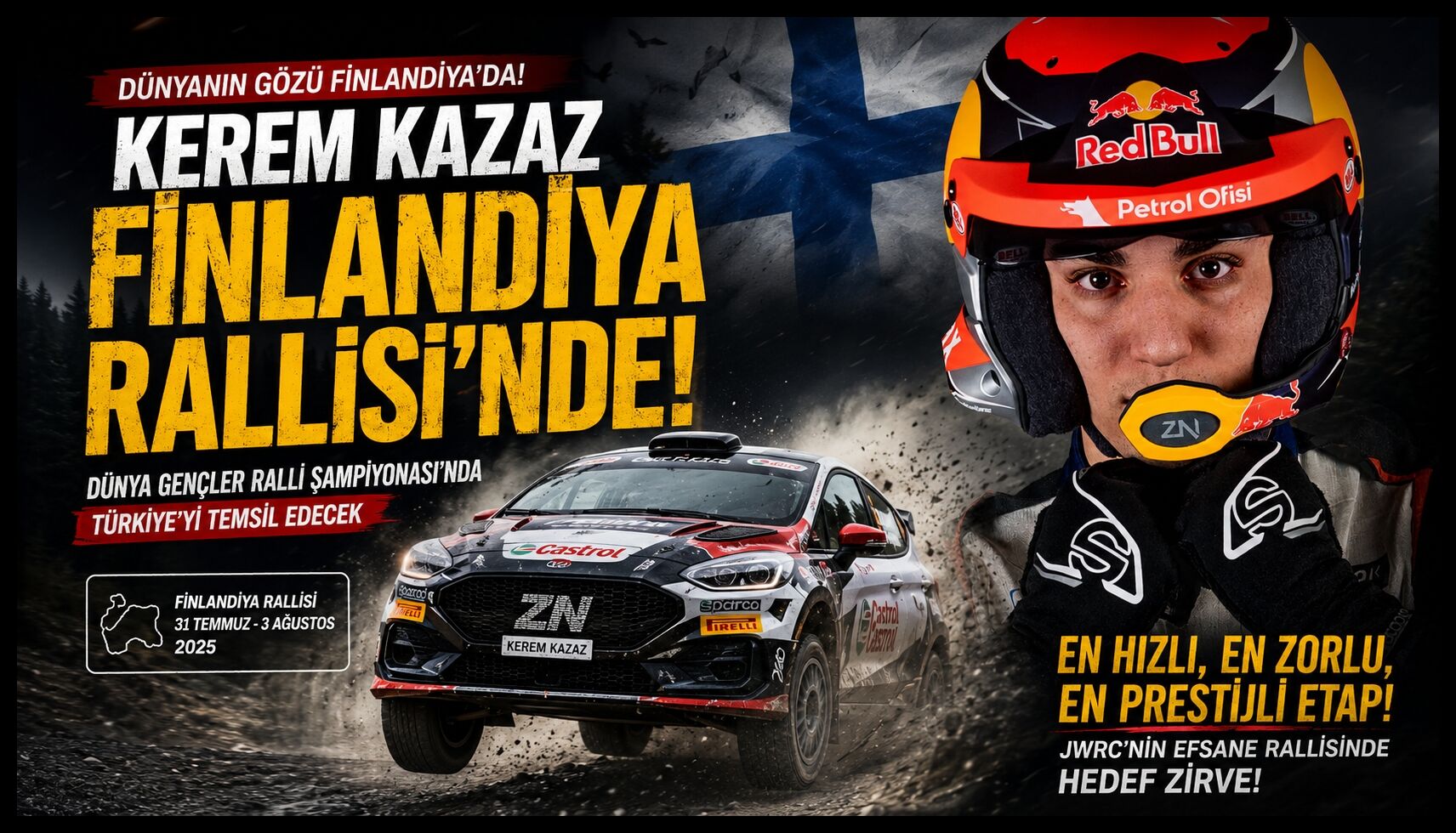 Kerem Kazaz Finlandiya Rallisi'nde Mücadele Edecek