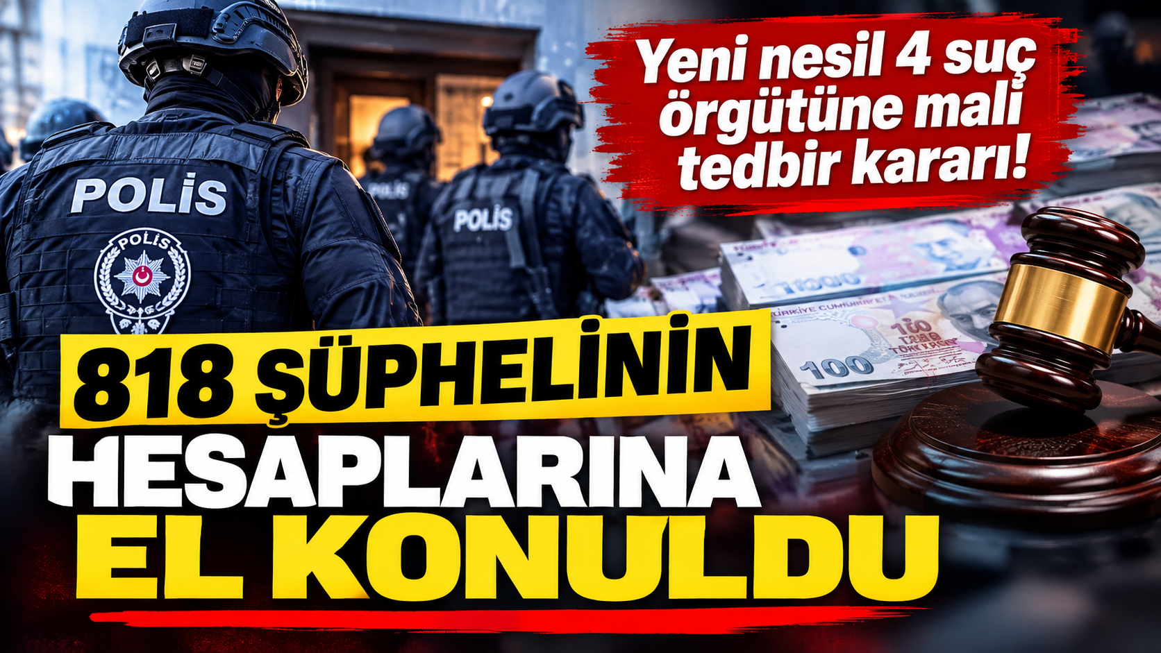 Yeni nesil 4 suç örgütüne mali tedbir kararı! 818 şüphelinin hesaplarına el konuldu