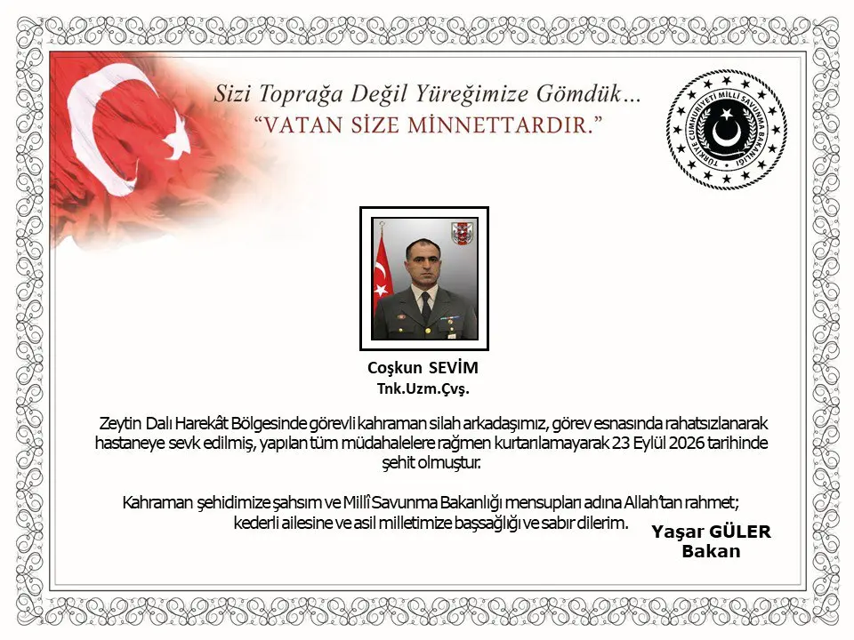 Görevi sırasında rahatsızlanan asker şehit oldu