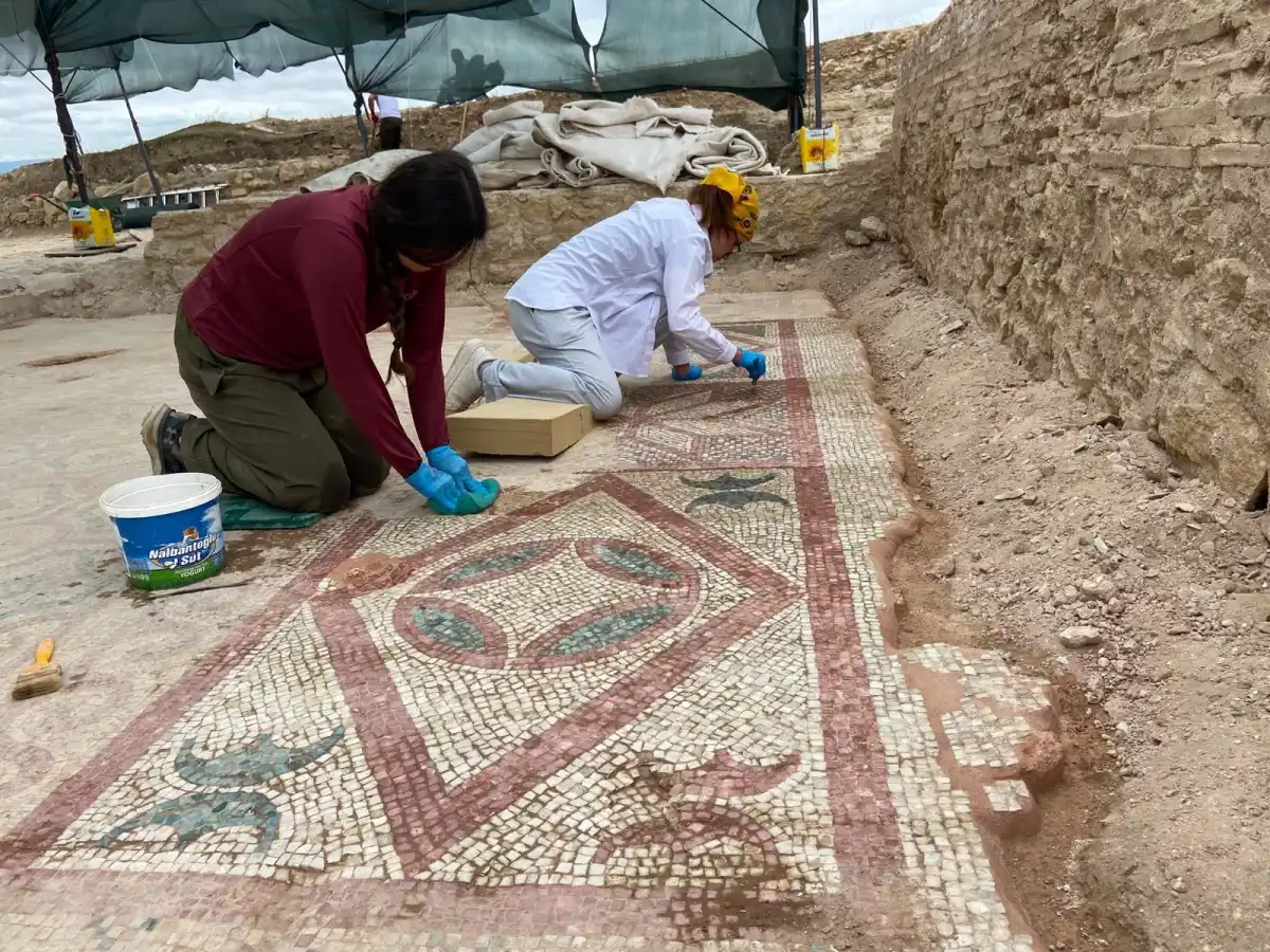 Pompeiopolis'te yeni keşif: 105 metrekarelik mozaik ve Eros başı bulundu
