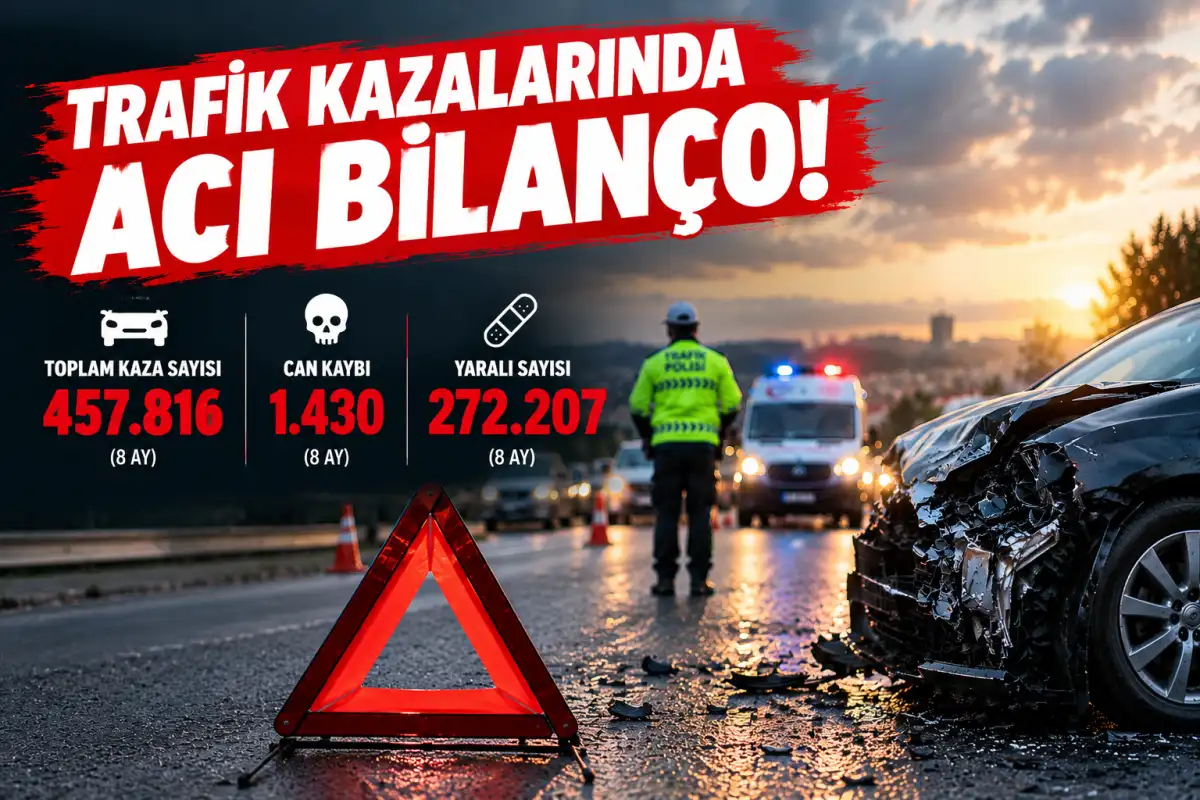 Trafik kazalarında 8 aylık bilanço: 1430 kişi hayatını kaybetti